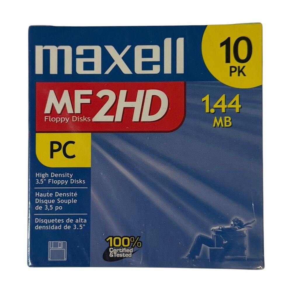 Maxell MF2HD 10 Pack 3.5 Inch 1.44 MB High Density Floppy Disks